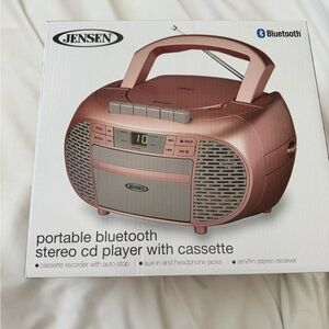 Jensen Pink Portable Bluetooth CD Player with Cassette